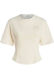 ETRO Pegaso-motif cropped T-shirt - Bianco