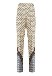 ETRO graphic-print straight-leg trousers - Toni neutri