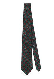 ETRO geometric-pattern silk tie - Verde