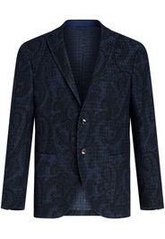 ETRO paisley-print cotton blazer - Blu