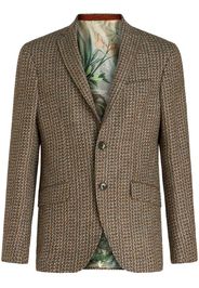 ETRO slim-cut single-breasted blazer - Marrone