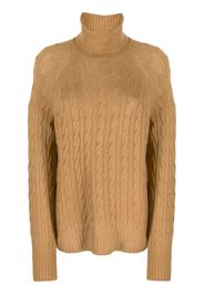 ETRO cable-knit roll-neck jumper - Marrone