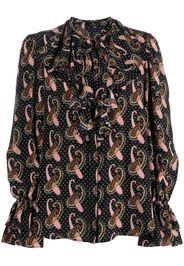 ETRO paisley-print silk blouse - Nero