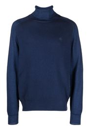 ETRO Pegaso-embroidered high-neck jumper - Blu