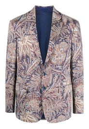 ETRO jacquard-pattern single-breasted blazer - Blu