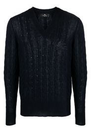 ETRO logo-embroidered cashmere jumper - Blu