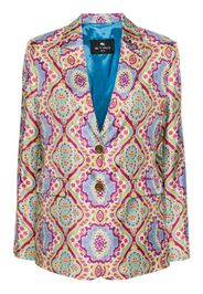 ETRO floral-print silk blazer - Blu