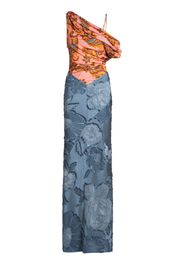 ETRO Abito lungo con inserti - Blu