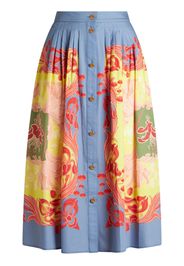 ETRO pleated button-down midi skirt - Blu