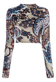ETRO jacquard velvet top - Blu