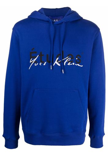 Etudes logo-print organic-cotton hoodie - Blu