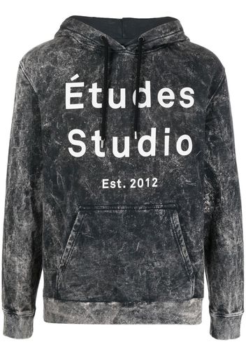 Etudes Klein logo-print bleached hoodie - Nero