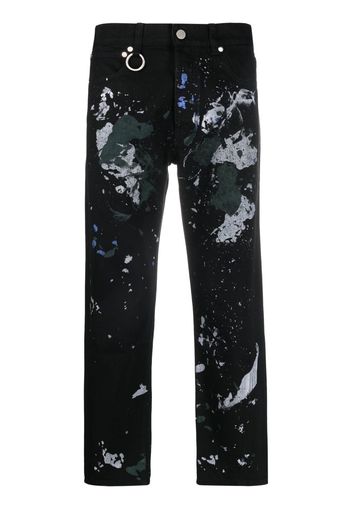 Etudes paint-splattered straight-leg jeans - Nero