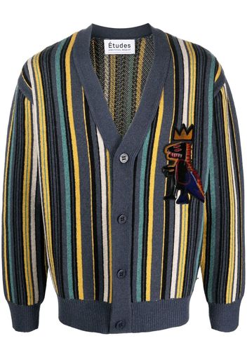 Etudes Cardigan Basquiat a righe - Blu