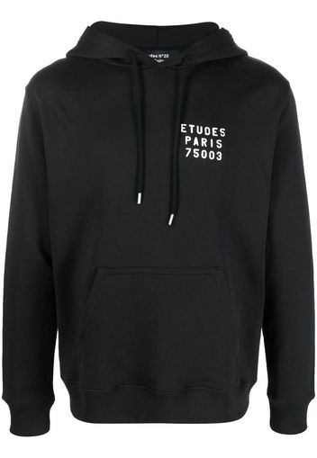 Etudes Klein Stencil cotton hoodie - Nero