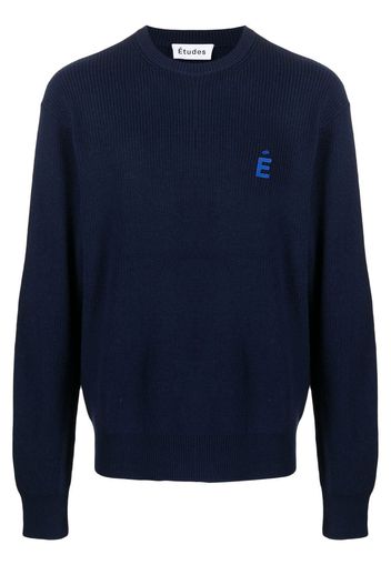 Etudes Boris logo-patch sweater - Blu