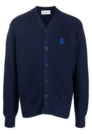 Etudes Boris logo-patch cardigan - Blu