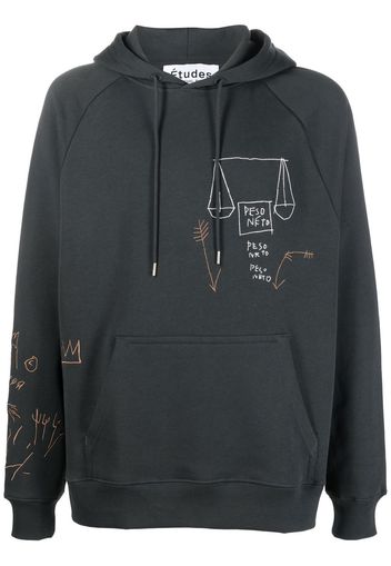 Etudes graphic-print organic-cotton hoodie - Grigio