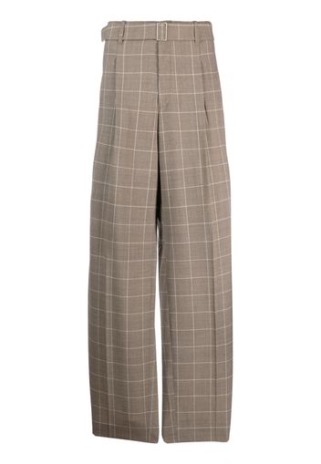 Etudes windowpane-print wide-leg trousers - Marrone