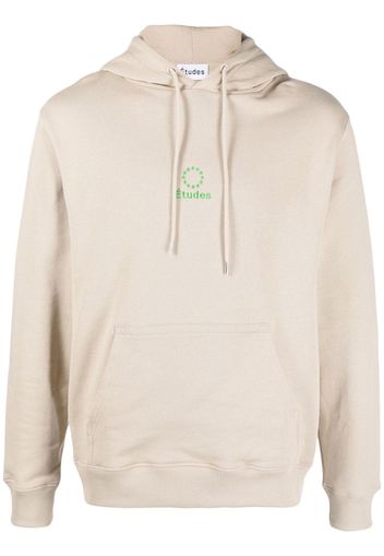 Etudes logo-embroidered organic cotton hoodie - Toni neutri