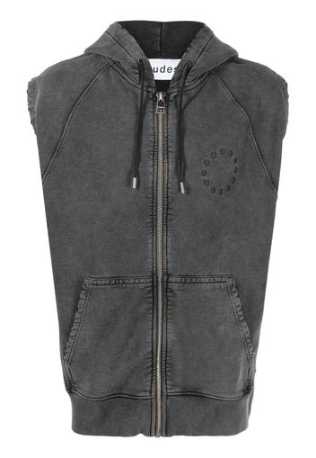 Etudes star-print sleeveless zip hoodie - Nero