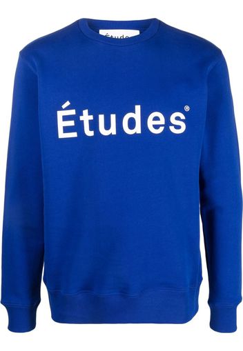 Etudes logo-print crew neck sweatshirt - Blu