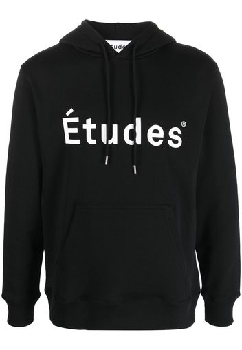 Etudes logo-print detail hoodie - Nero