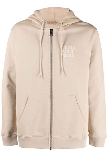 Etudes embroidered-logo organic cotton hoodie - Toni neutri