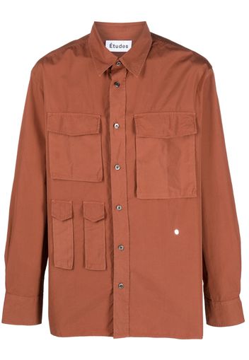 Etudes cotton button-down shirt - Marrone