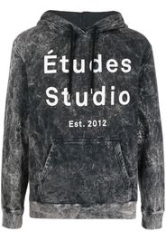 Etudes Klein logo-print bleached hoodie - Nero