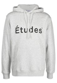 Etudes logo-print detail hoodie - Grigio