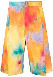 Etudes tie-dye-print pleated wide-leg shorts - Arancione