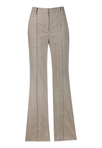 high-waist checked trousers