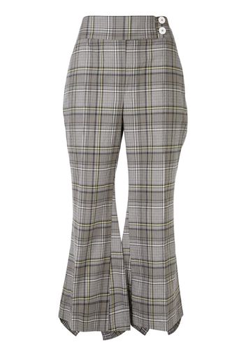 Pantaloni crop a quadri