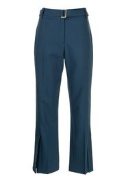 belted-waist cropped trousers