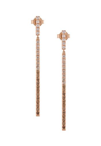 Orecchini Line in oro rosa 18kt con diamanti