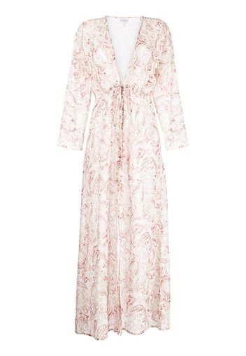 Evarae paisley-print silk maxi dress - Bianco