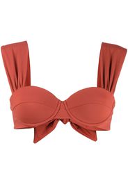 Evarae sweetheart-neckline bikini top - Rosso