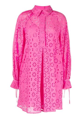 Evi Grintela broderie puff-sleeved dress - Rosa