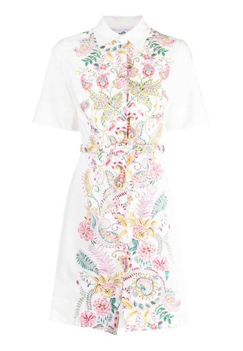 Evi Grintela Neda floral-print mini shirtdress - Bianco