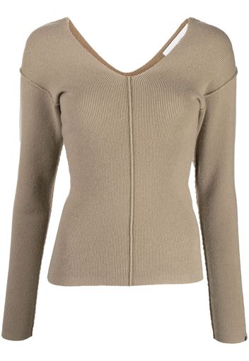 extreme cashmere Top con scollo a V - Marrone