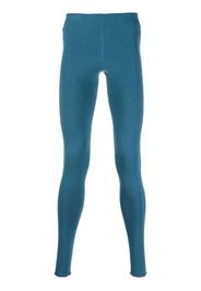 extreme cashmere rainbow-stitch fine-ribbed leggings - Blu