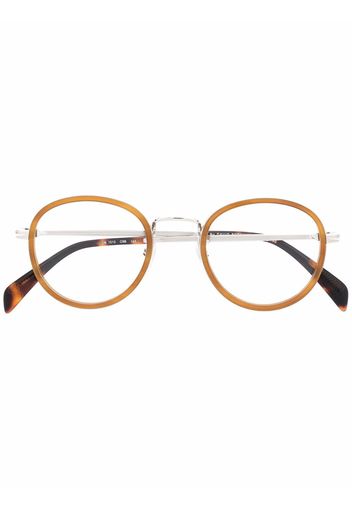 Eyewear by David Beckham Occhiali tondi con effetto tartarugato - Argento