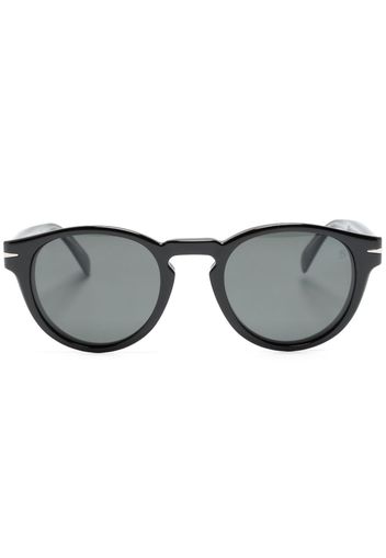 Eyewear by David Beckham logo-plaque round-frame glasses - Nero