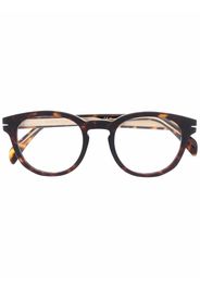 Eyewear by David Beckham Occhiali tondi con effetto tartarugato - Marrone