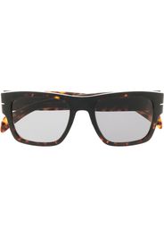 Eyewear by David Beckham Occhiali da sole squadrati con effetto tartarugato - Marrone