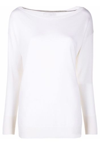 Fabiana Filippi beaded boat-neck knit top - Bianco