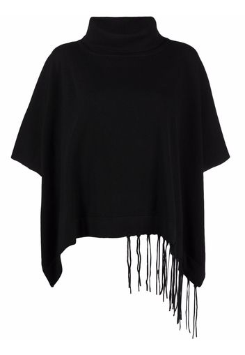 Fabiana Filippi fringed knitted poncho - Nero