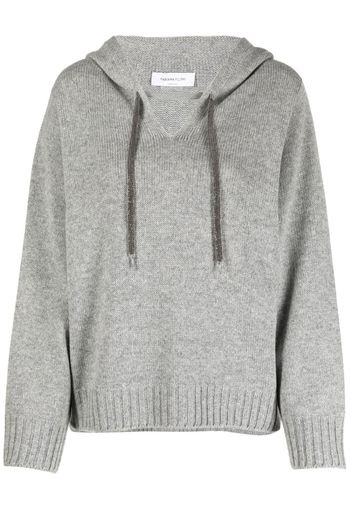 Fabiana Filippi hooded V-neck jumper - GREY