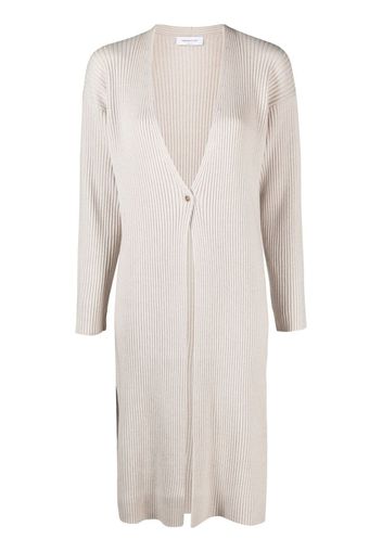 Fabiana Filippi ribbed-knit long-line cardigan - Toni neutri